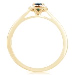 0.37 Ctw Classic Round Diamond Engagement Ring w/ 0.30 Carat Blue Diamond - Handcrafted By Name My Rings™
