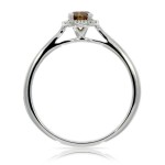 0.37 Ctw Classic Round Diamond Engagement Ring w/ 0.30 Carat Cognac Diamond Halo Ring - Handcrafted By Name My Rings™