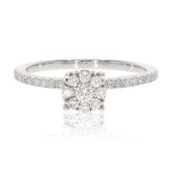 0.38 Ctw Classic Round Briliant Cut Natural Diamond Engagement Ring - Handcrafted By Name My Rings™