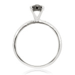 0.43 Ctw Classic Round Briliant Cut Black Diamond with Natural White Diamond Engagement Ring - Handcrafted By Name My Rings™