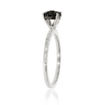 0.43 Ctw Classic Round Briliant Cut Black Diamond with Natural White Diamond Engagement Ring - Handcrafted By Name My Rings™