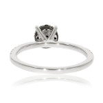 0.43 Ctw Classic Round Briliant Cut Black Diamond with Natural White Diamond Engagement Ring - Handcrafted By Name My Rings™