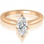 0.50 cttw. Rose Gold Classic Solitaire Marquise Cut Diamond Bridal Set - Handcrafted By Name My Rings™