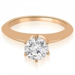 0.50 cttw. Rose Gold Knife Edge Round Cut Solitaire Bridal Set - Handcrafted By Name My Rings™