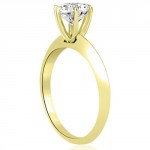 0.75 cttw. Gold Knife Edge Round Cut Solitaire Bridal Set - Handcrafted By Name My Rings™