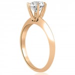 1.00 cttw. Rose Gold Knife Edge Round Cut Solitaire Bridal Set - Handcrafted By Name My Rings™