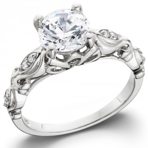 White Gold 1 1/16Ct TDW Eco-Friendly Lab Grown Diamond Vintage Antique Engagemnet ring - Handcrafted By Name My Rings™