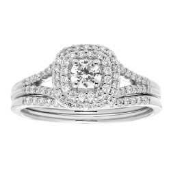 Gold 1/2ct TDW White Diamond Bridal Set - Handcrafted By Name My Rings™