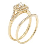 Gold 1/2ct TDW White Diamond Bridal Set - Handcrafted By Name My Rings™