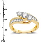 Gold 1ct TDW Diamond Bypass Promise Ring - Handcrafted By Name My Rings™