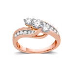 Gold 1ct TDW Diamond Bypass Promise Ring - Handcrafted By Name My Rings™