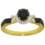 Gold 7/8ct TDW Black and White Diamond Ring - Handcrafted By Name My Rings™