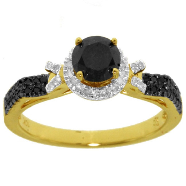 Gold 7/8ct TDW Black and White Diamond Ring - Handcrafted By Name My Rings™