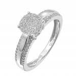 Gold White 1/4ct TDW Diamond Promise Ring - Handcrafted By Name My Rings™