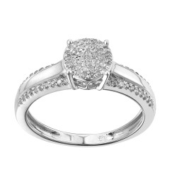 Gold White 1/4ct TDW Diamond Promise Ring - Handcrafted By Name My Rings™