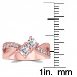 Rose Gold 1 ct TDW Two Stone Diamond Anniversary Engagement Ring - Handcrafted By Name My Rings™