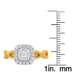 Two-tone Gold 1/2ct TDW Cushion Diamond Halo Engagement Ring - Handcrafted By Name My Rings™