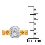 Two-tone Gold 1/2ct TDW Emerald-shaped Diamond Halo Engagement Ring - Handcrafted By Name My Rings™