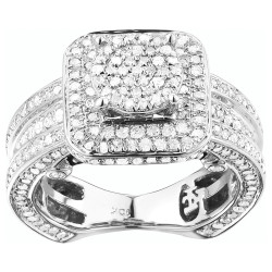White Gold 1 1/5ct TDW Diamond Engagement Ring Set - Handcrafted By Name My Rings™