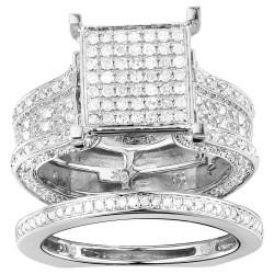 White Gold 1 3/8ct TDW Pave Diamond Cluster Ring - Handcrafted By Name My Rings™
