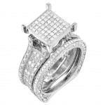 White Gold 1 3/8ct TDW Pave Diamond Cluster Ring - Handcrafted By Name My Rings™