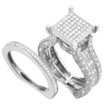 White Gold 1 3/8ct TDW Pave Diamond Cluster Ring - Handcrafted By Name My Rings™