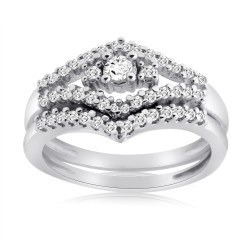 White Gold 1/2ct TDW Diamond Bridal Ring Set - Handcrafted By Name My Rings™