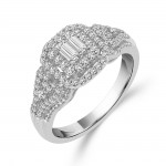 White Gold 1/2ct TDW Emerald-shape Diamond Ring - Handcrafted By Name My Rings™