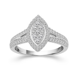 White Gold 1/2ct TDW Marquise-shape Diamond Ring - Handcrafted By Name My Rings™