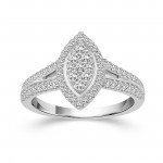 White Gold 1/2ct TDW Marquise-shape Diamond Ring - Handcrafted By Name My Rings™
