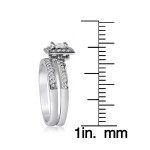 White Gold 1/2ct TDW Princess Diamond Halo Bridal Ring Set - Handcrafted By Name My Rings™