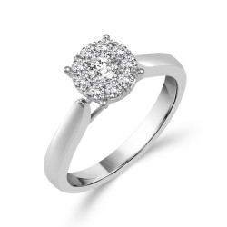 White Gold 1/2ct TDW Round Diamond Ring - Handcrafted By Name My Rings™