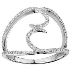 White Gold 1/3ct TDW Diamond Dual-hook Ring - Handcrafted By Name My Rings™