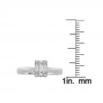 White Gold 1/3ct TDW Diamond Emerald-shape Solitaire Ring - Handcrafted By Name My Rings™