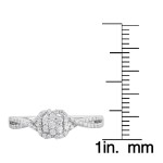 White Gold 1/4ct TDW Diamond Clover Halo Split Shank Promise Ring - Handcrafted By Name My Rings™