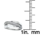 White Gold 1/4ct TDW Diamond Crossover Ring by Ever One - Handcrafted By Name My Rings™