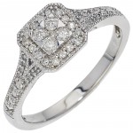 White Gold 1/4ct TDW Diamond Promise Ring by Ever One - Handcrafted By Name My Rings™