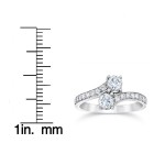 White Gold 1ct TDW 2-Stone Diamond Ring - Handcrafted By Name My Rings™