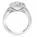 White Gold 1ct TDW Double Halo Diamond Engagement Ring - Handcrafted By Name My Rings™