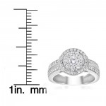 White Gold 1ct TDW Double Halo Diamond Engagement Ring - Handcrafted By Name My Rings™