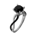 White Gold 2 1/3ct TDW Black and White Diamond Engagement Ring - Handcrafted By Name My Rings™
