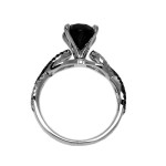 White Gold 2 1/3ct TDW Black and White Diamond Engagement Ring - Handcrafted By Name My Rings™