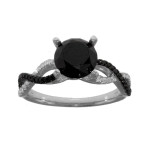 White Gold 2 1/3ct TDW Black and White Diamond Engagement Ring - Handcrafted By Name My Rings™