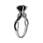 White Gold 2 1/3ct TDW Black and White Diamond Engagement Ring - Handcrafted By Name My Rings™