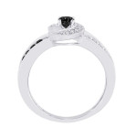 White Gold 2/3ct TDW Black and White Diamond Engagement Ring - Handcrafted By Name My Rings™