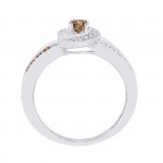 White Gold 2/3ct TDW Brown and White Diamond Engagement Ring - Handcrafted By Name My Rings™