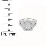 White Gold 2ct TDW Diamond Double Halo Wedding Ring Set - Handcrafted By Name My Rings™