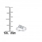 White Gold 3/4 ct TDW Two Stone Diamond Engagement Wedding Ring Set - Handcrafted By Name My Rings™