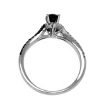 White Gold 3/4ct TDW Black and White Diamond Engagement Ring - Handcrafted By Name My Rings™