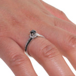 White Gold 3/4ct TDW Black and White Diamond Engagement Ring - Handcrafted By Name My Rings™